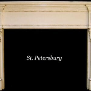 A fireplace with the words st. Petersburg written above it