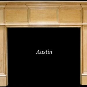 A fireplace mantle with the name " austin ".