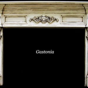 A fireplace mantle with the word gastonia written underneath it.