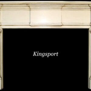 A fireplace mantle with the word kingsport above it.