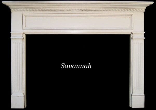 A fireplace mantle with the name savannah written in front of it.