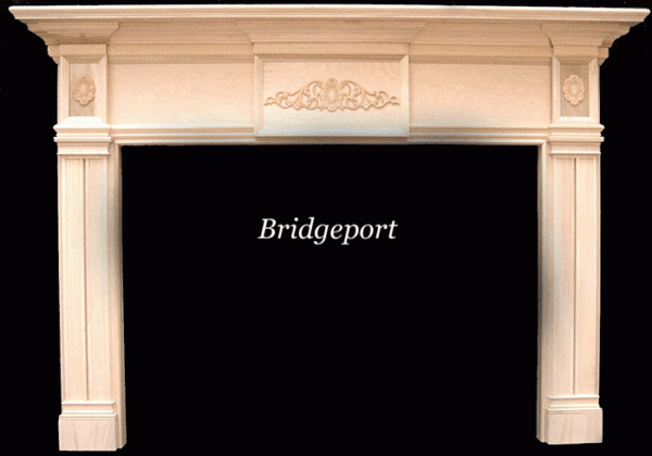 Bridgeport mantel, unfinished wood.